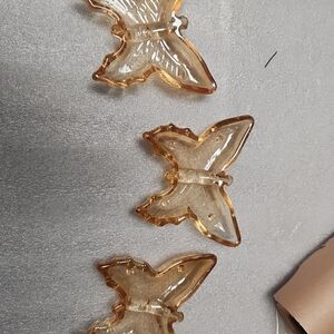 Butterfly Hair Clips in Amber